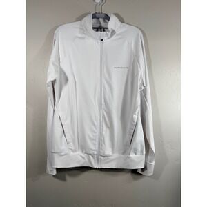 Alphalete Mens White Full Zip Track Jacket Size M Athletic Gym Activewear